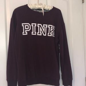 pink maroon crewneck